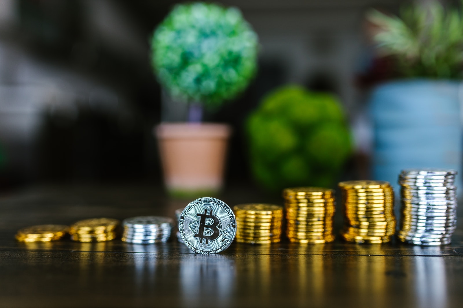 Close-Up Shot of Stock of Coins