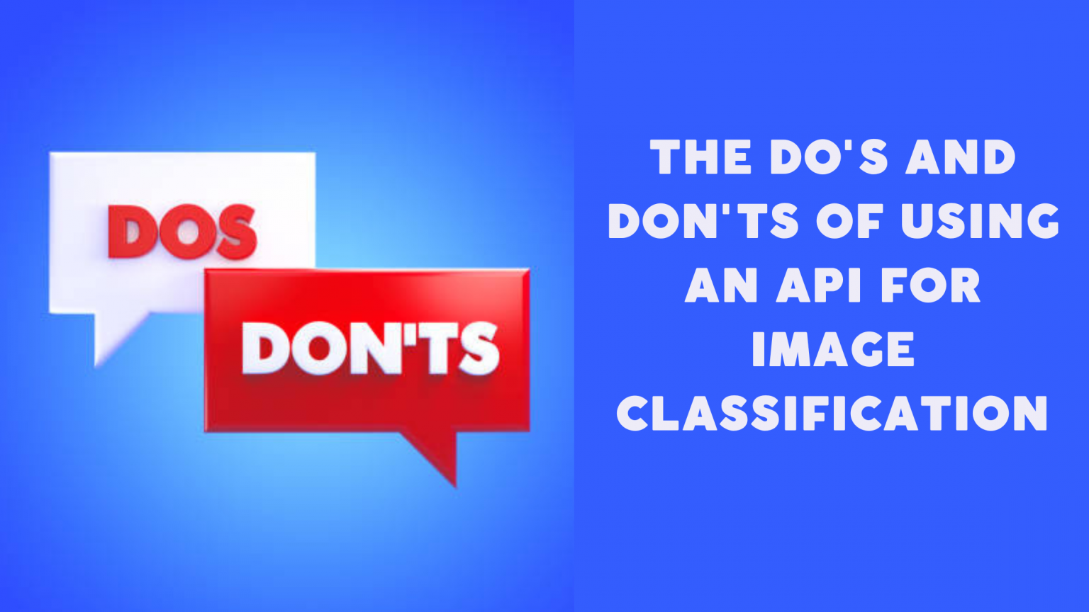 The Do’s And Don’ts Of Using An API For Image Classification ...