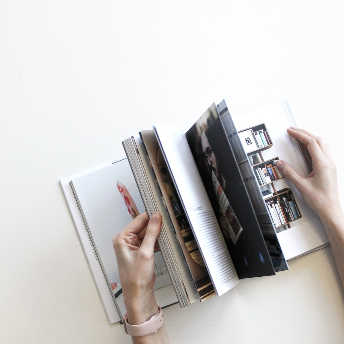 flat lay photography of opened book