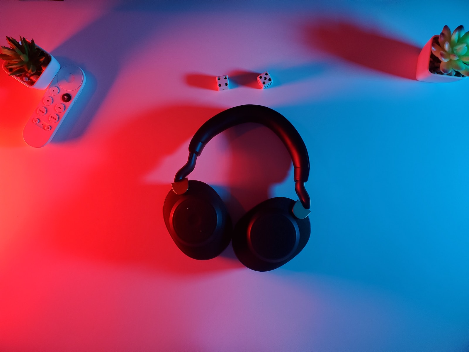black and red wireless headphones