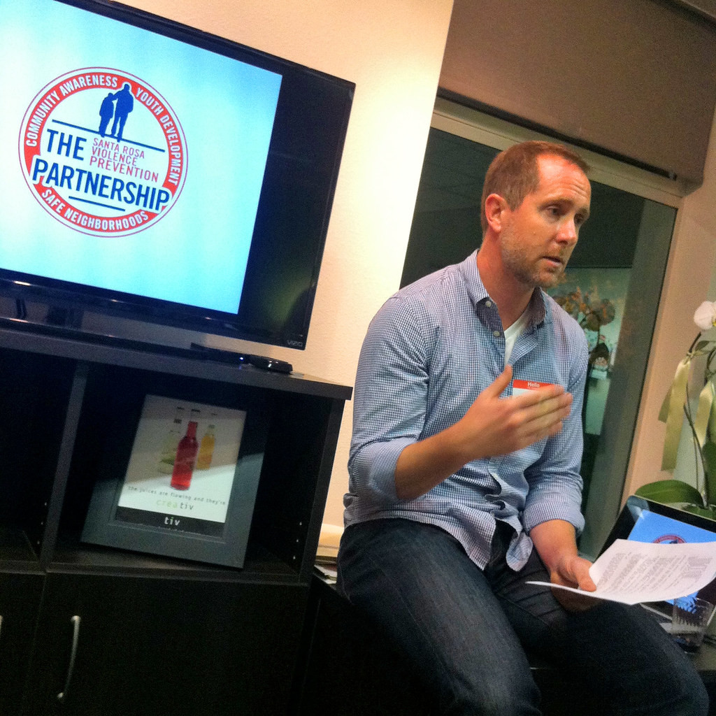 A professional using Company Logo in  a presentation 