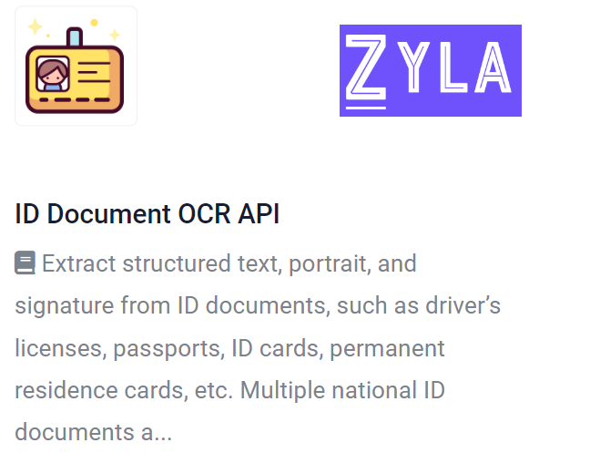 OCR Text Recognition API featured at Zyla API Hub