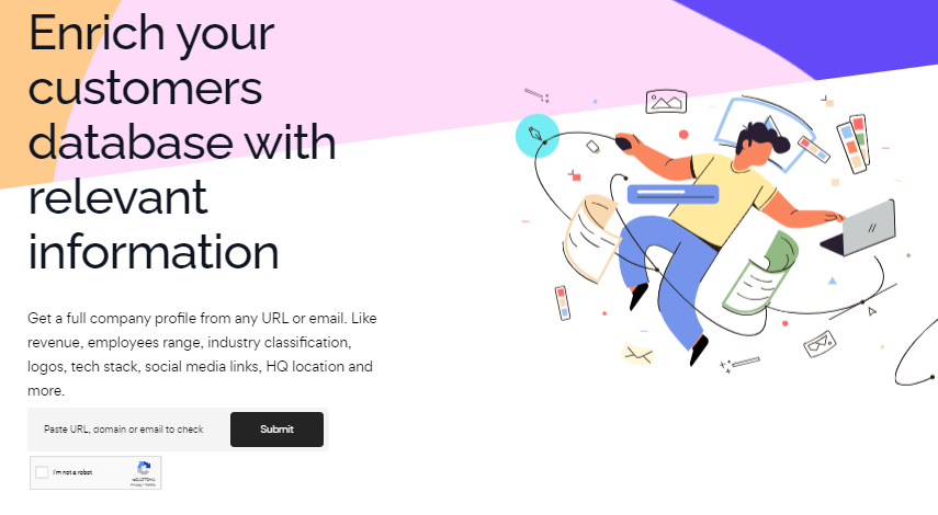 Company Data API featured at Klazify website