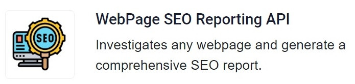 Analyze webpages API