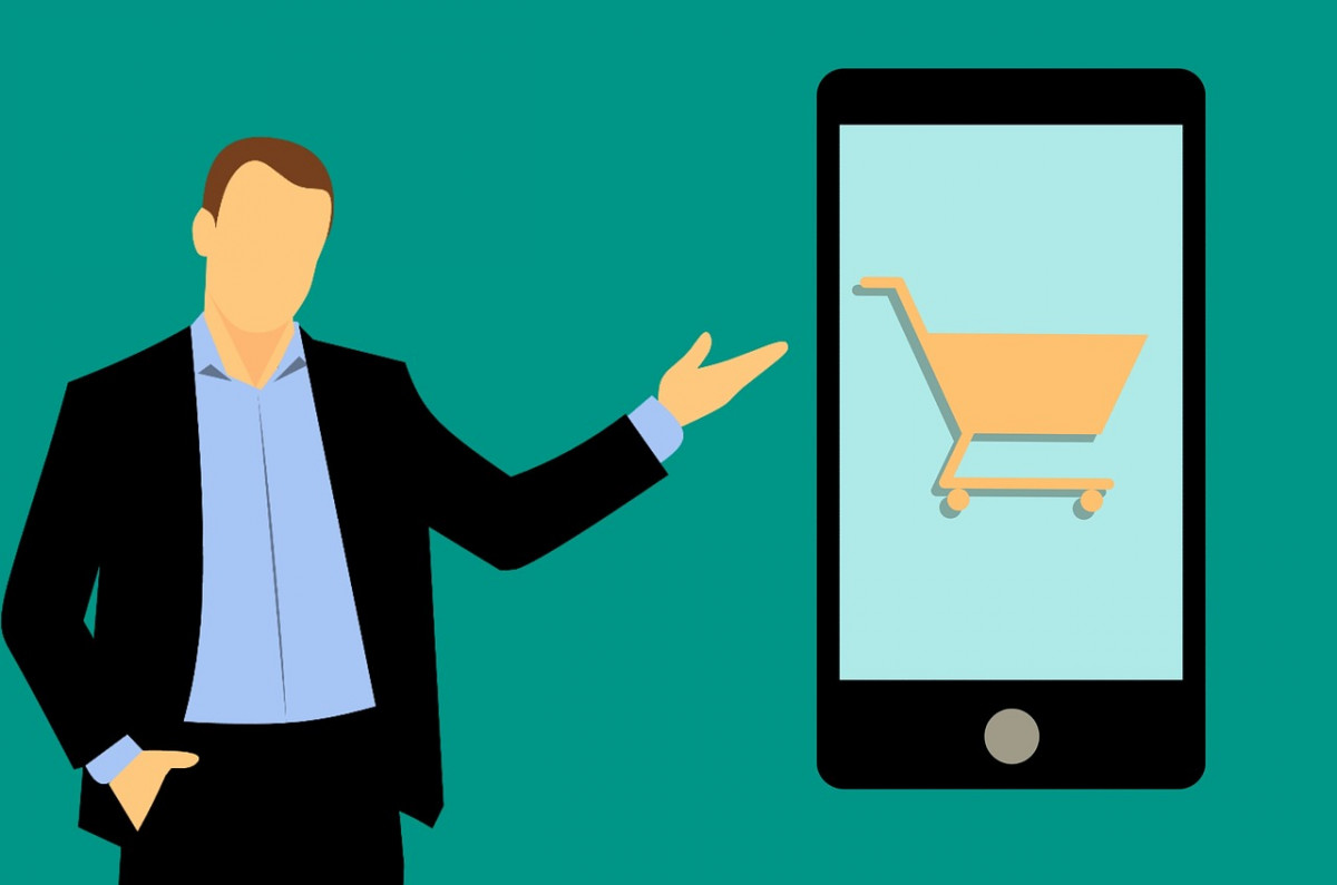 smartphone, shopping, shopping cart