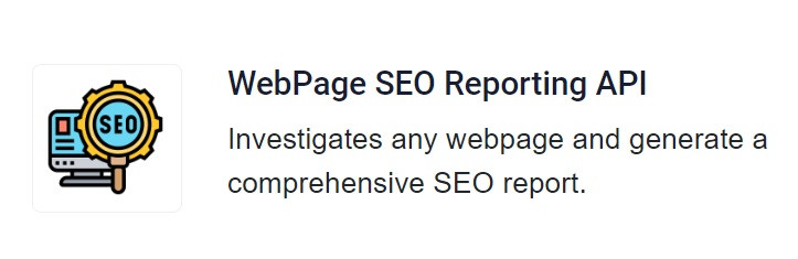 WebPage SEO Reporting API by Zyla Labs.