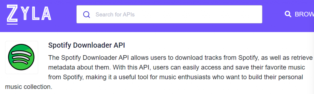 Spotify Downloader API by Zyla Labs