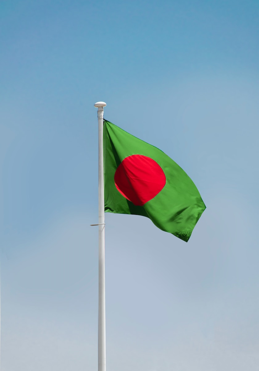 a flag on a pole