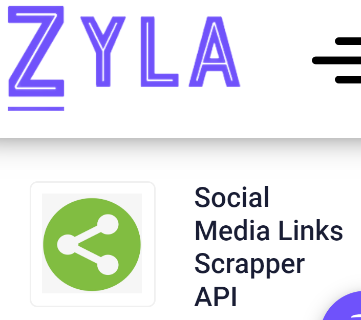 Social Media Links Scrapper API by Zyla Labs
