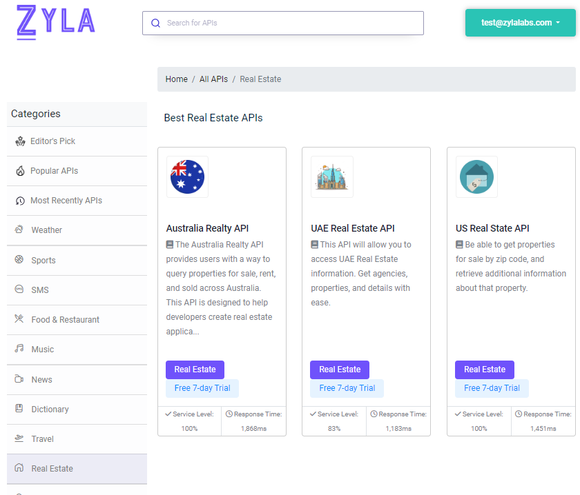 Real Estate APIs on Zyla API Hub