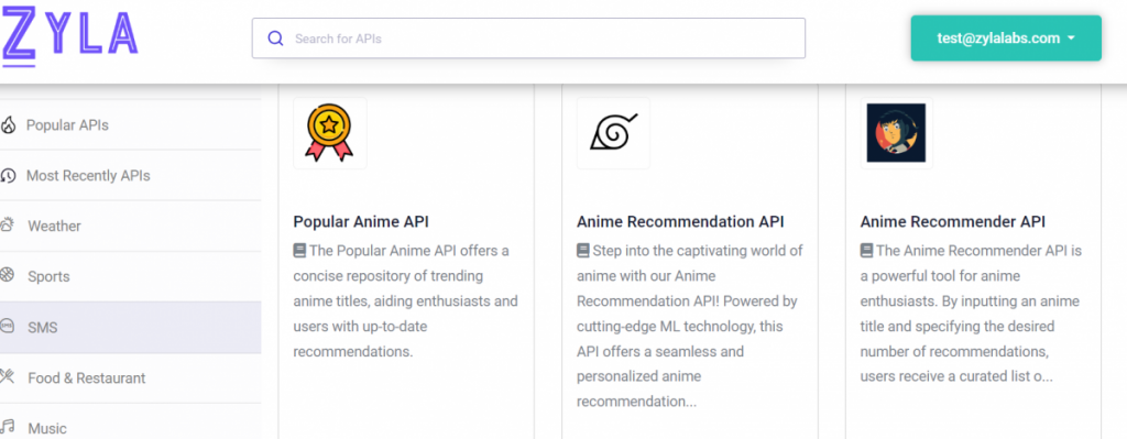 Anime APIs by Zyla Labs