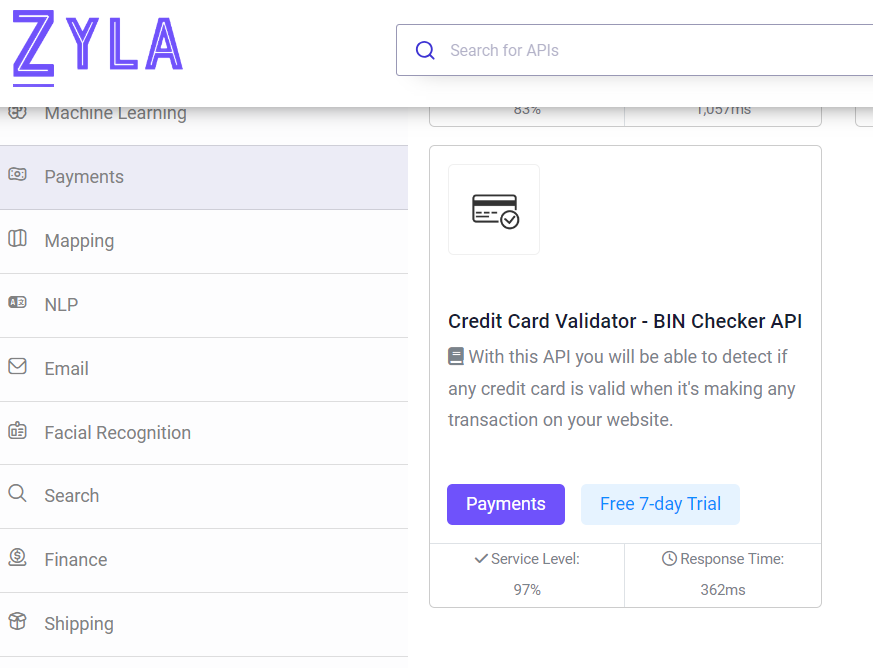 Payments - APIs by Zylalabs