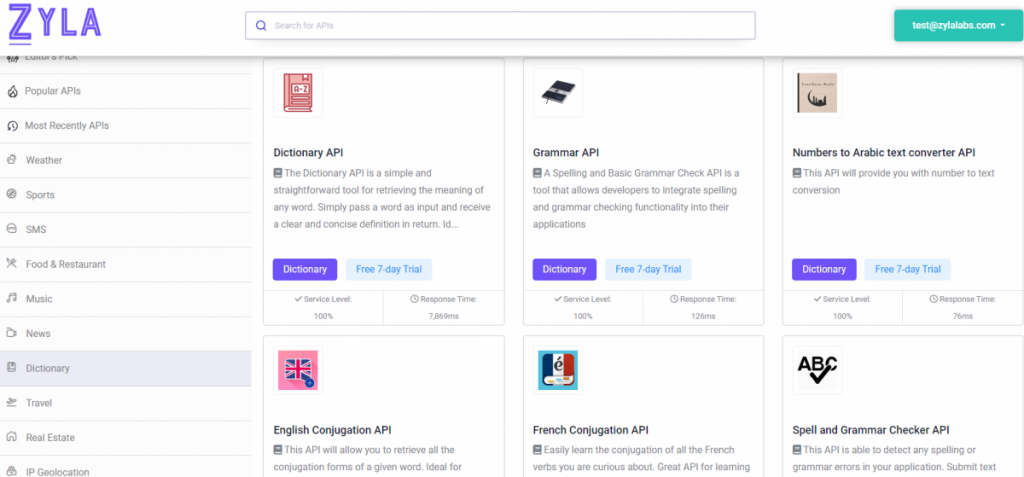 Dictionary APIs on Zyla API Hub