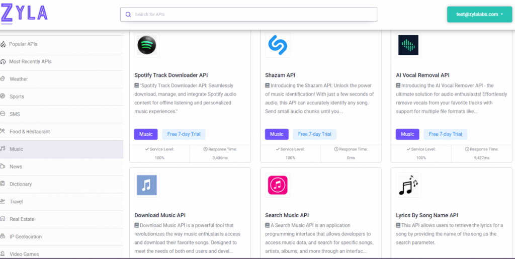 Music APIs on Zyla API Hub
