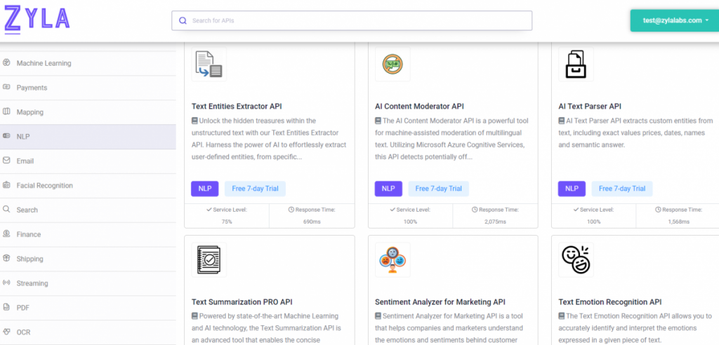 NLP APIs on Zyla API Hub