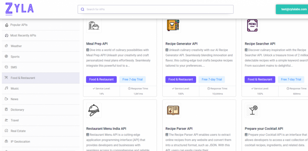 Food & Restaurant APIs on Zyal API Hub 