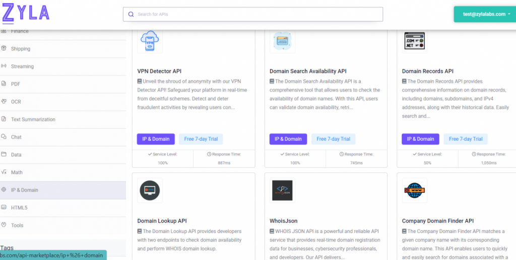 IP & Domain APIs on Zyla API Hub