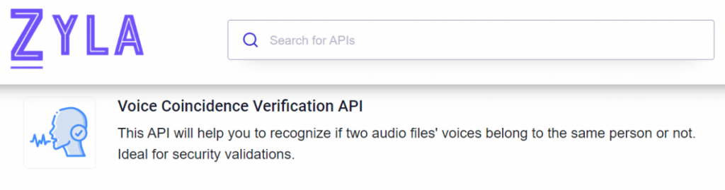 Voice Verification API On Zyla API Hub