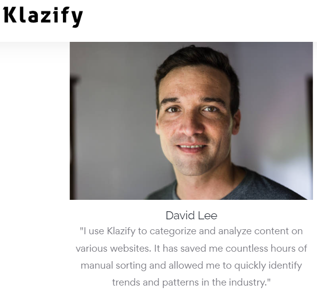 David Lee on Klazify API